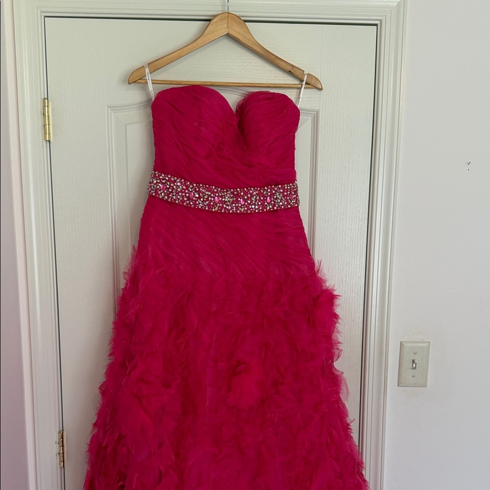Tiffany Designs Vibrant Pink Evening Dress